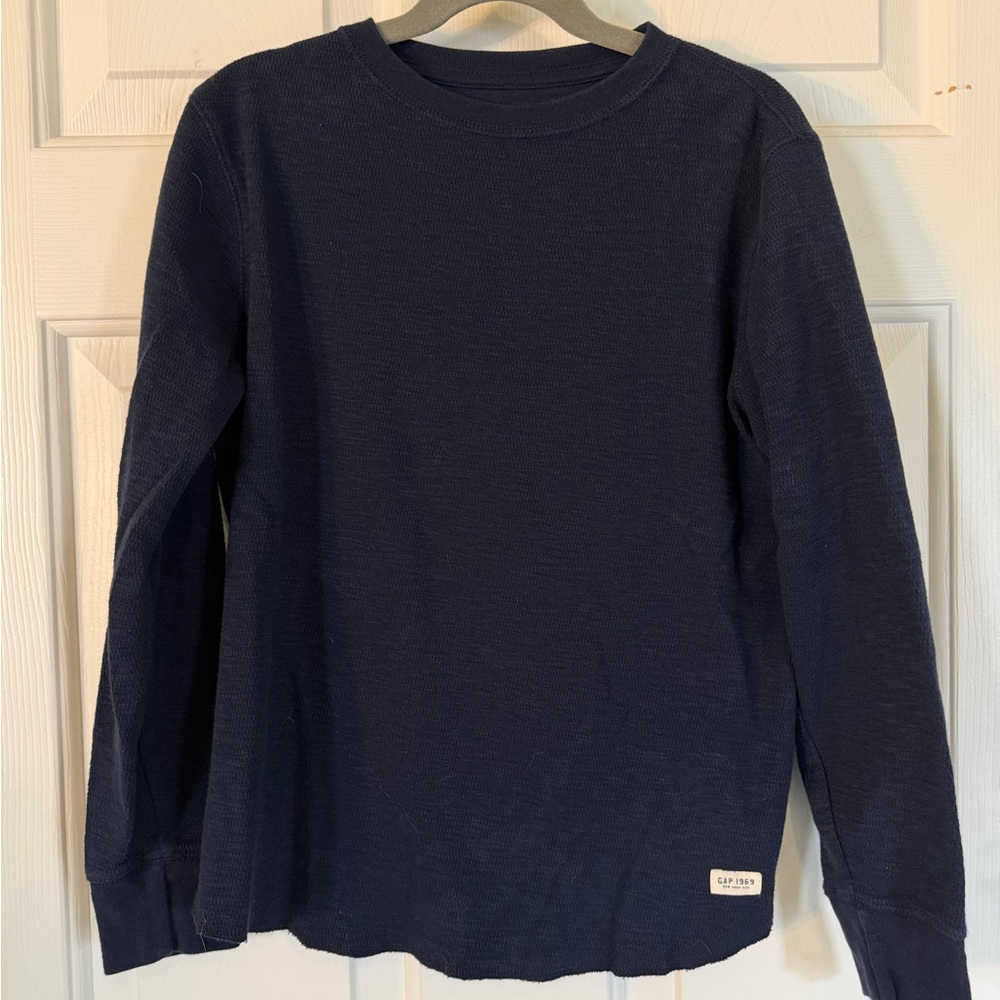 GAP Navy Waffle Knit Long Sleeve